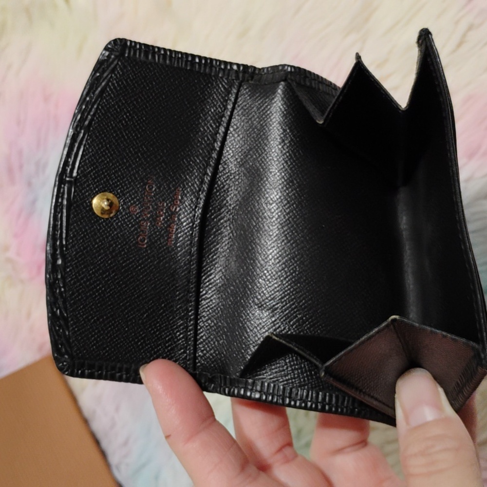 SALE! Authentic Louis Vuitton Black Epi Coin & Card Purse Vintage Wallet Unisex - Picture 7 of 13
